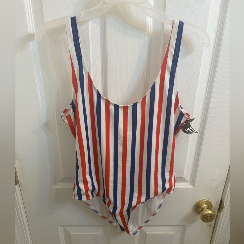 City Streets Red, White, and Blue Striped Kids One Piece